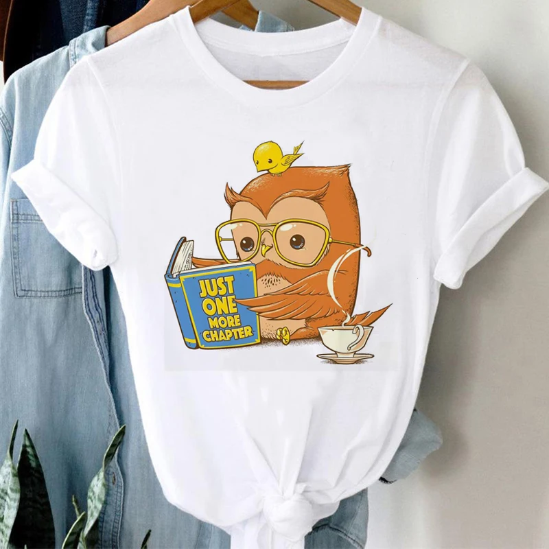 Women Short Sleeve Owl Book Vintage 90s Style Fashion Cartoon Summer Graphic T Top Lady Print Tee Female Tshirts Clothes T-Shirt 
Women Short Sleeve Owl Book Vintage 90s Style Fashion Cartoon Summer Graphic T Top Lady Print Tee Female Tshirts Clothes T-Shirt