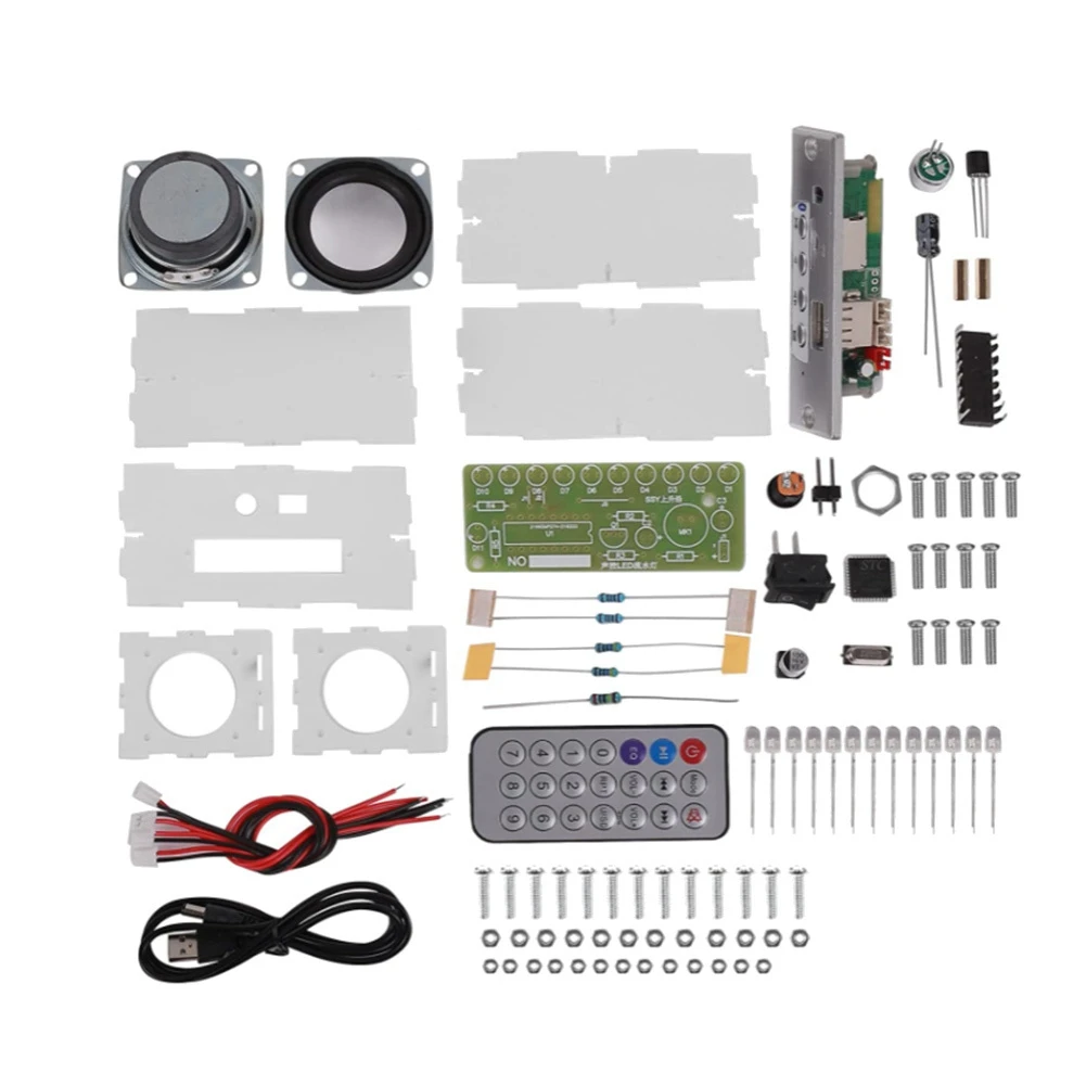 DIY Bluetooth Speaker Kit with LED Flashing Light Soldering Project USB Mini Home Stereo Sound Amplifier DIY Kits
DIY Bluetooth Speaker Kit with LED Flashing Light Soldering Project USB Mini Home Stereo Sound Amplifier DIY Kits