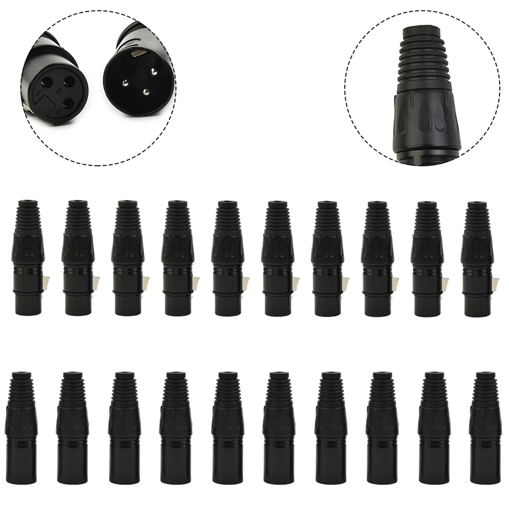 10Pairs XLR DMX 3 Pin Microphone Audio Cables Plug Connectors 10xMale+10xFemale MIC Snake Plug Cable Connectors Black
10Pairs XLR DMX 3 Pin Microphone Audio Cables Plug Connectors 10xMale+10xFemale MIC Snake Plug Cable Connectors Black