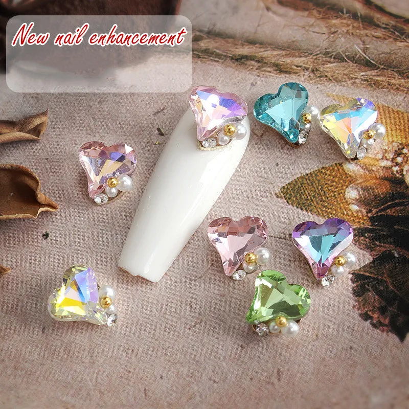 50Pcs Brilliant Pointed Bottom Crooked Heart Rhinestone Decoration Inlay Pearl Pile Diamond Alloy Jewelry For Nail Art Accessory
50Pcs Brilliant Pointed Bottom Crooked Heart Rhinestone Decoration Inlay Pearl Pile Diamond Alloy Jewelry For Nail Art Accessory