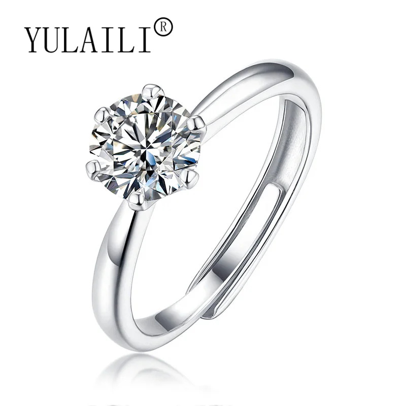 Rings For Women Silver 925 Plated White Gold Exquisite Jewelry Moissanite Shiny Classic Bling-bling Adjust 10CT 1CT Finger Ring
Rings For Women Silver 925 Plated White Gold Exquisite Jewelry Moissanite Shiny Classic Bling-bling Adjust 10CT 1CT Finger Ring