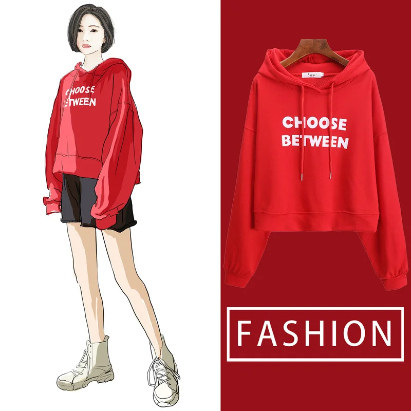 Spring Autumn Women's Hoodie Long Sleeves Korean Fashion Female Clothing Casual Loose Letter Drawstring Houthion
Spring Autumn Women's Hoodie Long Sleeves Korean Fashion Female Clothing Casual Loose Letter Drawstring Houthion