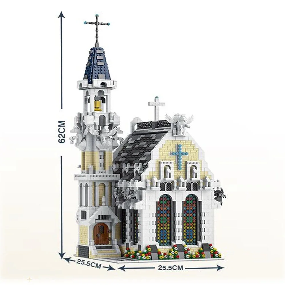 

Креативный эксперт, вид на улицу, средневековая городская церковь, модель модульного дома, строительные блоки, игрушки, знаменитая архитектура 033006