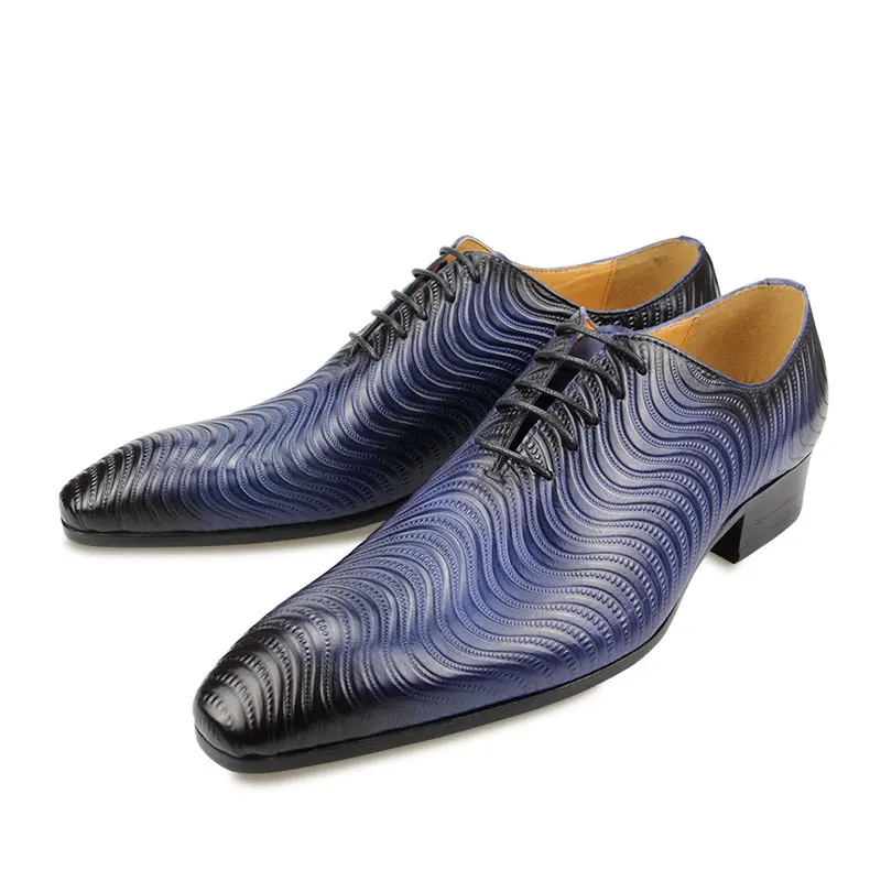 Men's Handmade Dress Shoes Blue Fashion Printing Casual Office Business Pointed Toe Oxford Formal Shoes for Men Wholesale
Men's Handmade Dress Shoes Blue Fashion Printing Casual Office Business Pointed Toe Oxford Formal Shoes for Men Wholesale