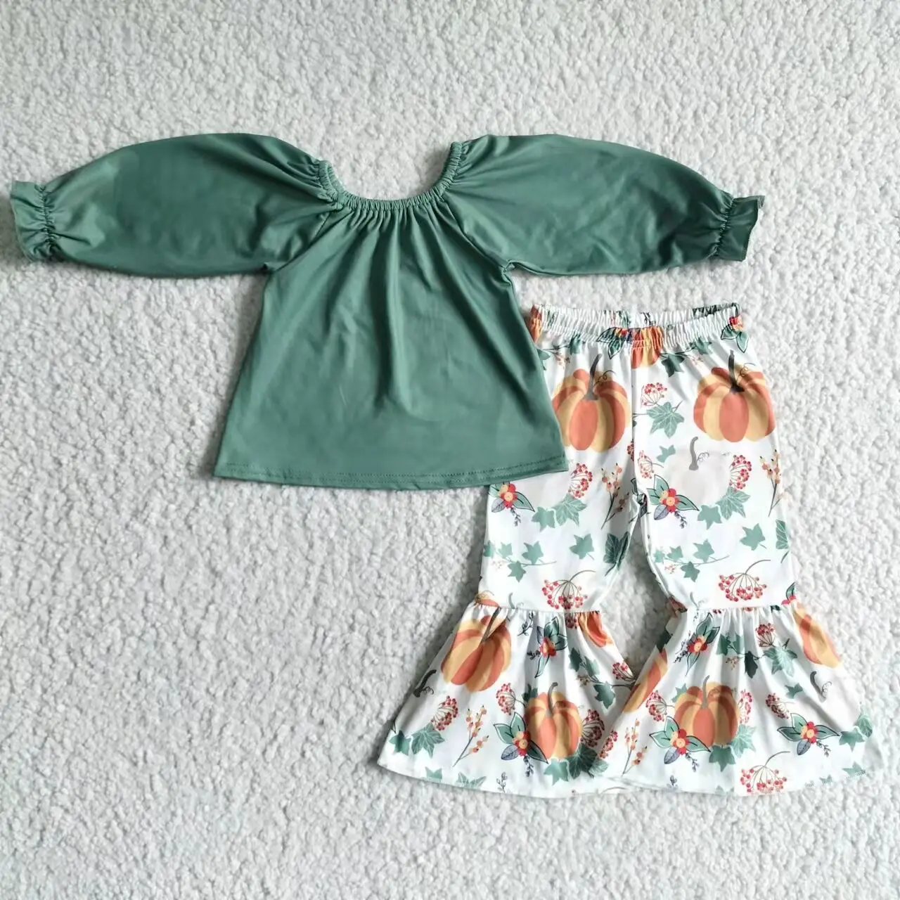 long sleeve green top and orange pumpkin ruffle pant autumn baby girl clothing set halloween children clothes set
long sleeve green top and orange pumpkin ruffle pant autumn baby girl clothing set halloween children clothes set