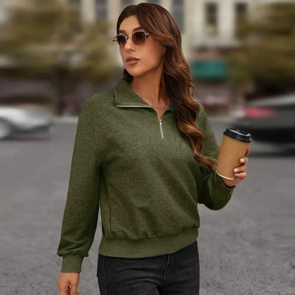 Solid Color Blouse Autumn Winter Women's Loose Fit Lapel Zipper Blouse Casual Pullover Sweatshirt with Long Sleeves Solid Color
Solid Color Blouse Autumn Winter Women's Loose Fit Lapel Zipper Blouse Casual Pullover Sweatshirt with Long Sleeves Solid Color