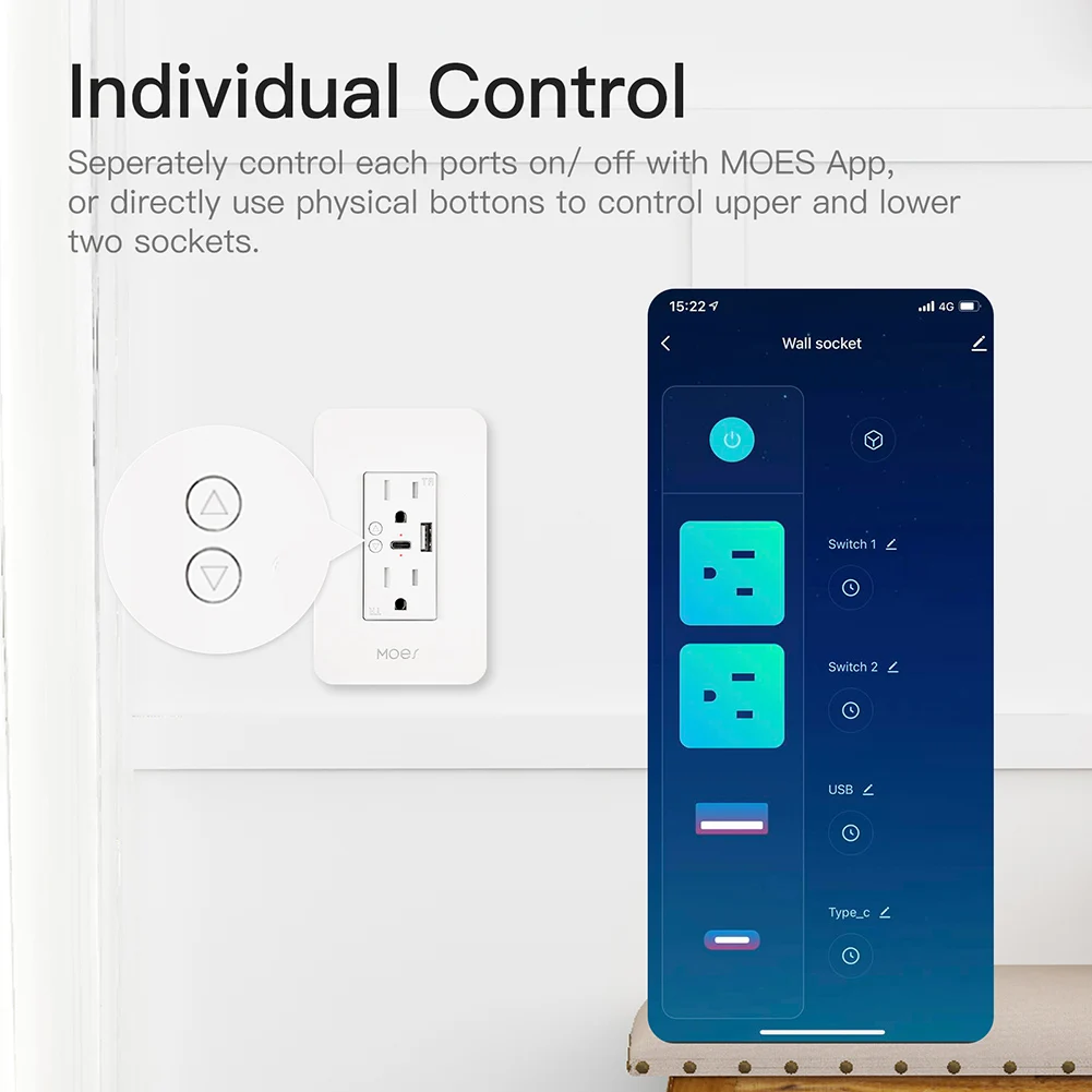 Умная розетка с Wi-Fi, настенная смарт-розетка стандарта США, совместима с Alexa Google Home, с дистанционным управлением, не требует концентратора
Умная розетка с Wi-Fi, настенная смарт-розетка стандарта США, совместима с Alexa Google Home, с дистанционным управлением, не требует концентратора
