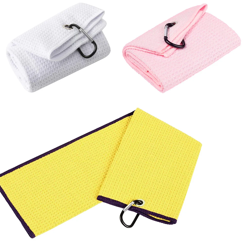 

Microfiber Golf Towel High Water Absorption Cleaning Towels with Carabiner Hook Sweat-absorbent Wiping Cloth Cleans Club