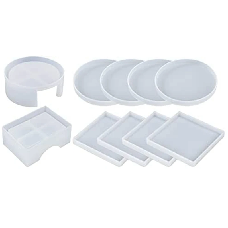 BMBY-Silicone Coaster Mold Resin Coaster Mold Kit With 10 Square And Round Coaster Mold Sets Home Decoration
BMBY-Silicone Coaster Mold Resin Coaster Mold Kit With 10 Square And Round Coaster Mold Sets Home Decoration
