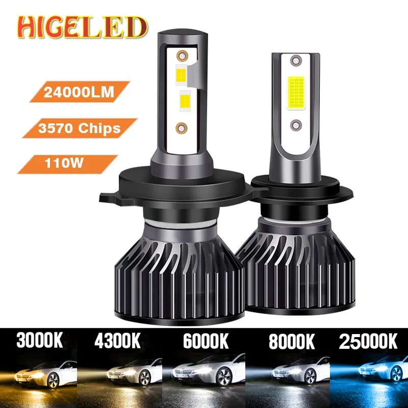 H4 LED Headlight 24000LM 3570 Chip 110W LED H7 H1 H11 H8 H9 4300K 6000K 8000K 16000LM PTF Ice Bulbs Turbo Fog Light 12V
H4 LED Headlight 24000LM 3570 Chip 110W LED H7 H1 H11 H8 H9 4300K 6000K 8000K 16000LM PTF Ice Bulbs Turbo Fog Light 12V