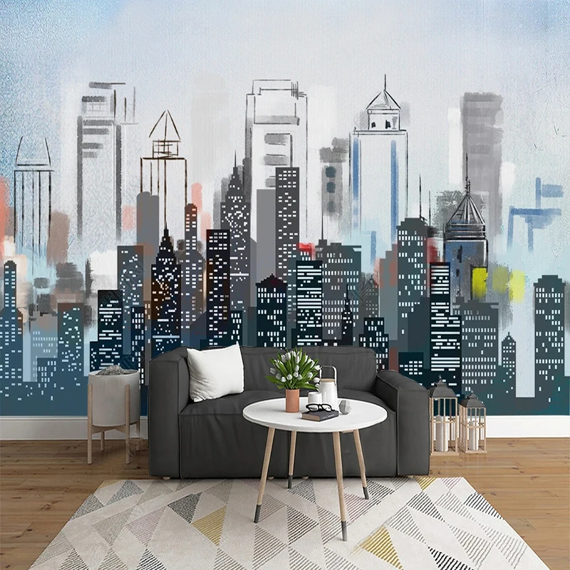 

Custom Photo Mural Wallpaper Abstract Urban Architecture Fresco Living Room Sofa TV Background Home Decor Non-woven Papel Tapiz