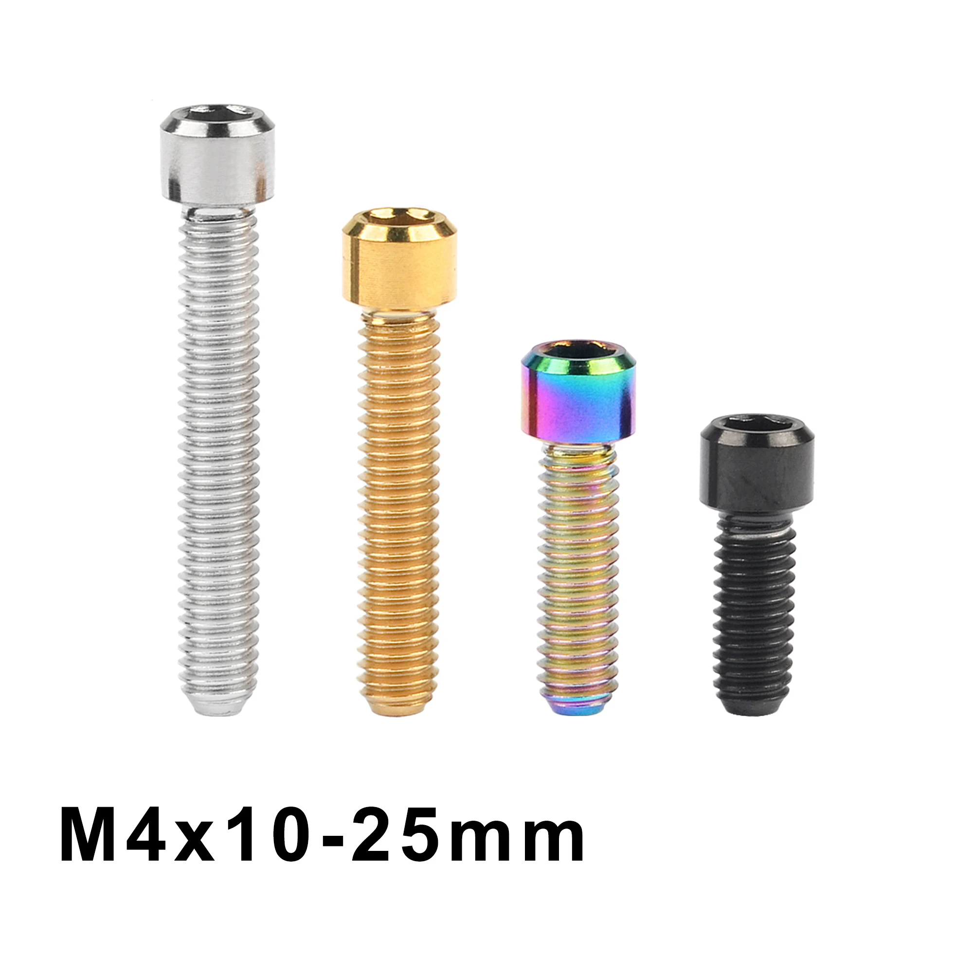 

Weiqijie 6pcs Titanium Bolts M4 X 10 13.5 15 20 25mm Allen Key Cap Screws For Bicycle Rear/Front Derailleur H/L Adjustment