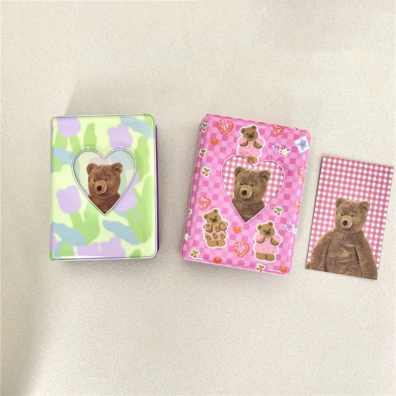3 Inch 40 Pocket Photocard Photo Album Kpop Cute Bear Cover Photocard Holder Heart Hollow Name Card Holder Keychain Collect Book
3 Inch 40 Pocket Photocard Photo Album Kpop Cute Bear Cover Photocard Holder Heart Hollow Name Card Holder Keychain Collect Book