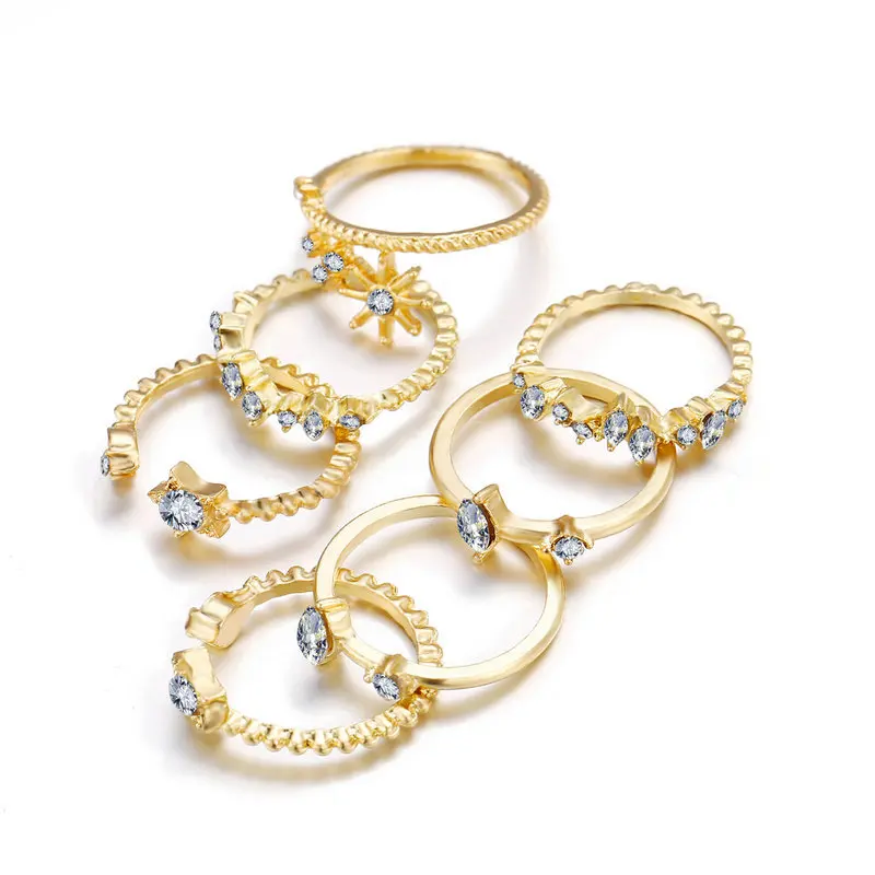 Vintage Gold Flower Star Moon Ring Set Women Girlfriend Wife Boho Zircon Butterfly Birthday Party Jewelry Accessories
Vintage Gold Flower Star Moon Ring Set Women Girlfriend Wife Boho Zircon Butterfly Birthday Party Jewelry Accessories