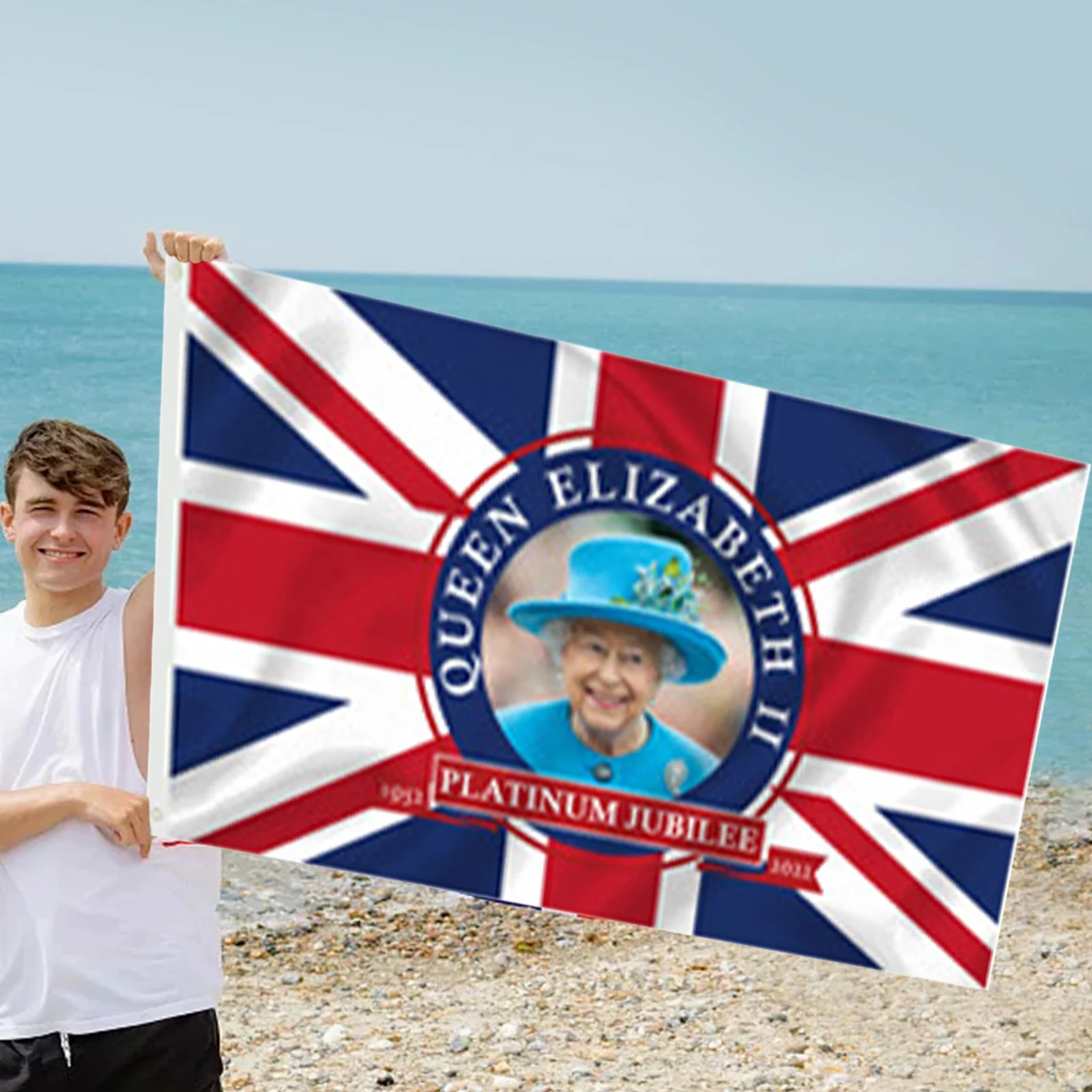 Flag Queen Elizabeth 5ft X 3ft Her Majesty Queen Elizabeth II Vivid Color British Decorations 3x5ft 150cm X 91cm 
Flag Queen Elizabeth 5ft X 3ft Her Majesty Queen Elizabeth II Vivid Color British Decorations 3x5ft 150cm X 91cm