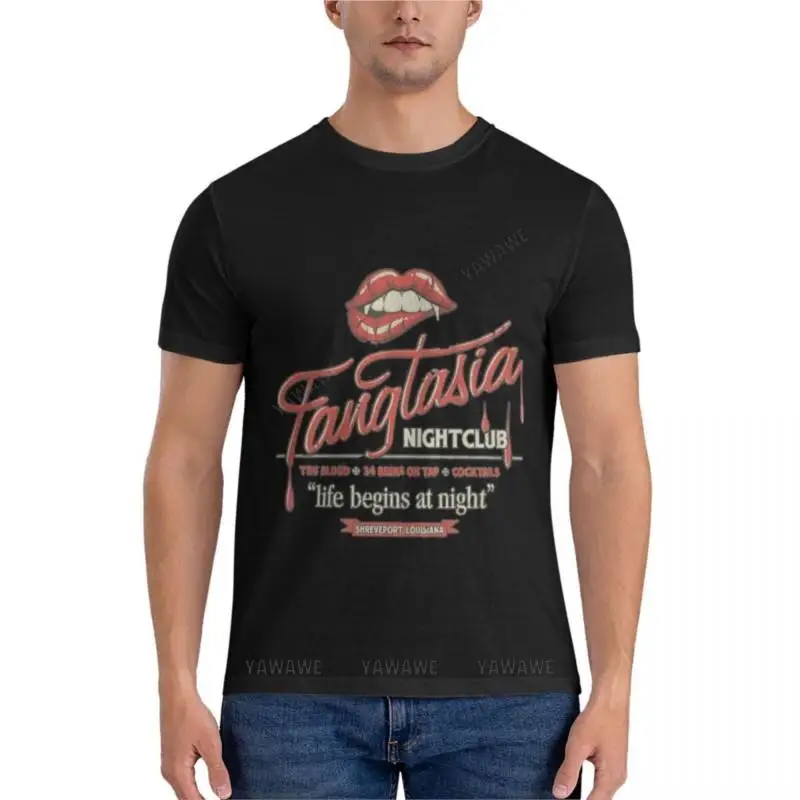 

Fangtasia, ночной клуб, винтажная Классическая футболка, Мужская одежда, мужские простые футболки, черная футболка, мужские летние топы