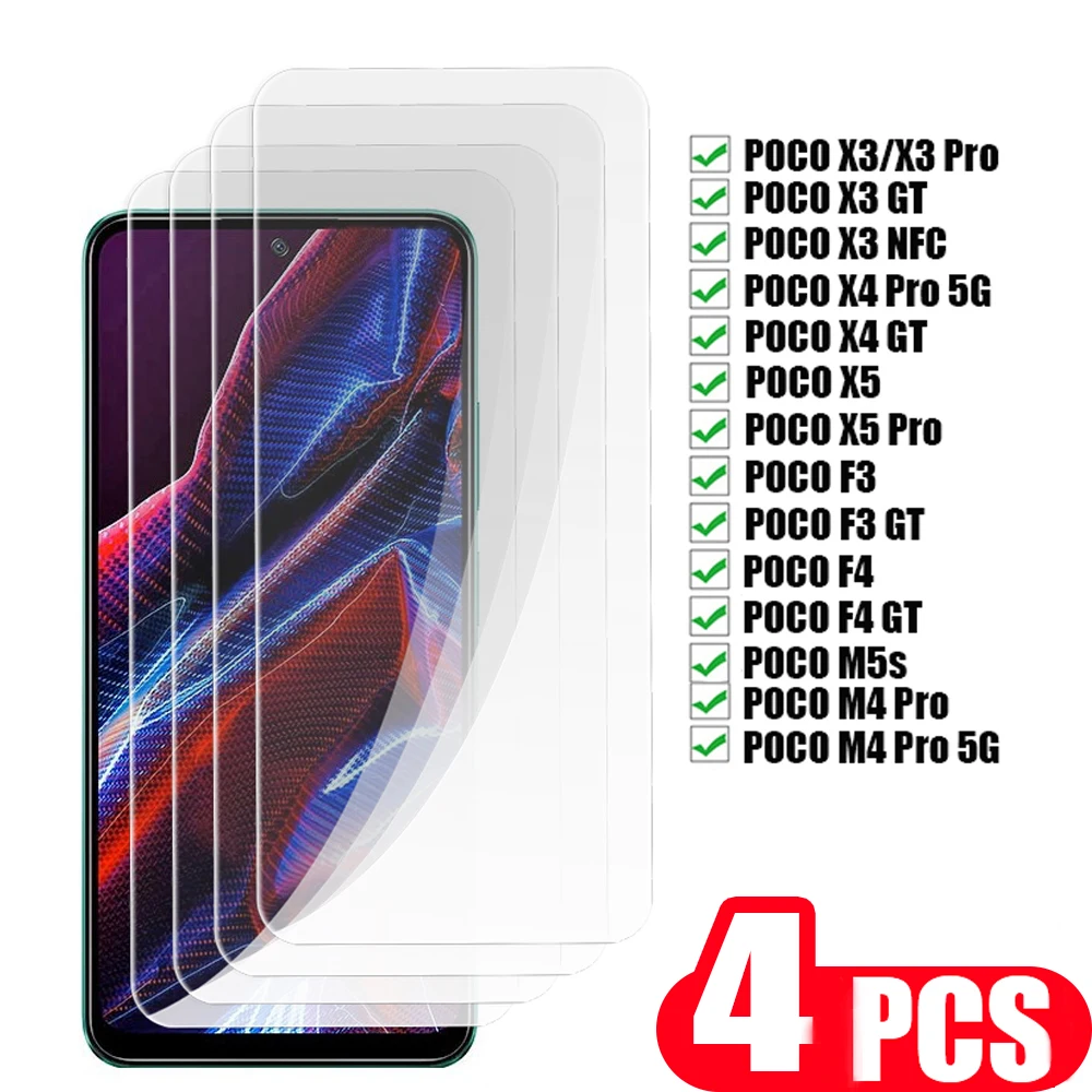4 шт. закаленное стекло для xiaomi Poco M4 pro M5 M5s, защитная пленка Poco X3 NFC X5 Pro 5G F3 F4 GT, Защитное стекло для экрана телефона
4 шт. закаленное стекло для xiaomi Poco M4 pro M5 M5s, защитная пленка Poco X3 NFC X5 Pro 5G F3 F4 GT, Защитное стекло для экрана телефона