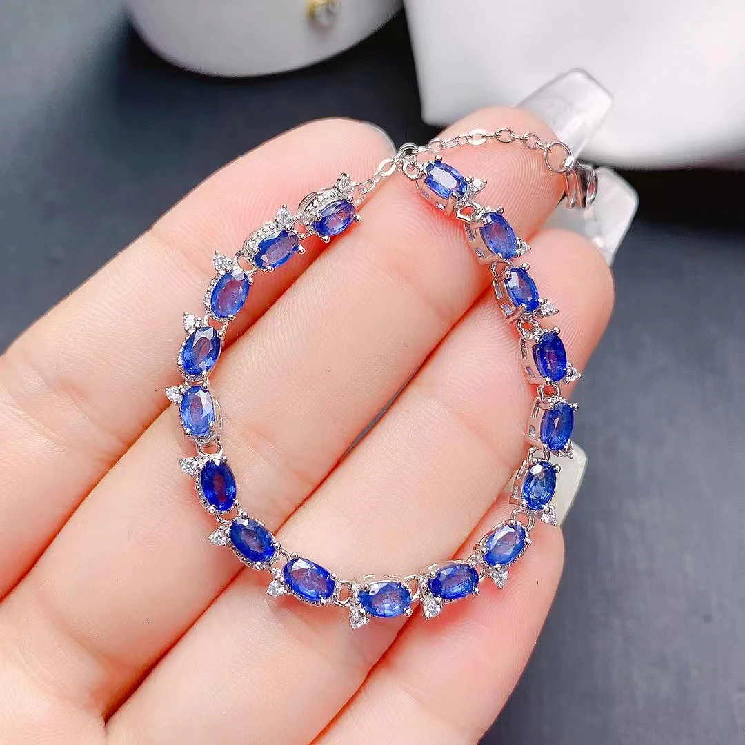 FS Natural Sri Lanka Sapphire S925 Sterling Silver Luxury Bracelet Fine Fashion Charm Weddings Women’s Gift Jewelry MeiBaPJ 
FS Natural Sri Lanka Sapphire S925 Sterling Silver Luxury Bracelet Fine Fashion Charm Weddings Women’s Gift Jewelry MeiBaPJ