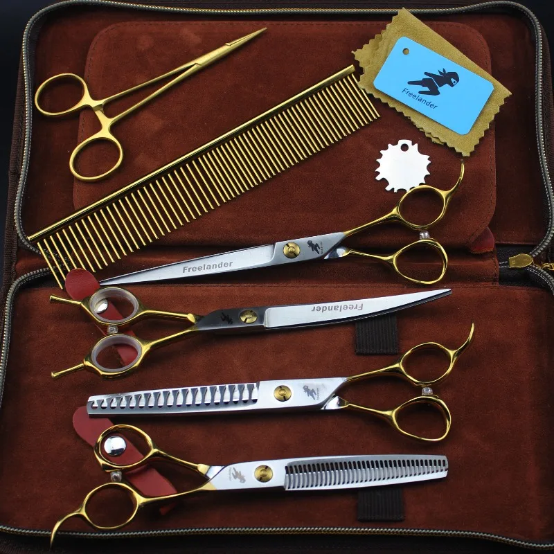 5pcs/Set Stainless Steel Pet Dogs Grooming Scissors Suit Hairdresser Scissors For Dogs Professional Animal Barber Cutting Tools
5pcs/Set Stainless Steel Pet Dogs Grooming Scissors Suit Hairdresser Scissors For Dogs Professional Animal Barber Cutting Tools