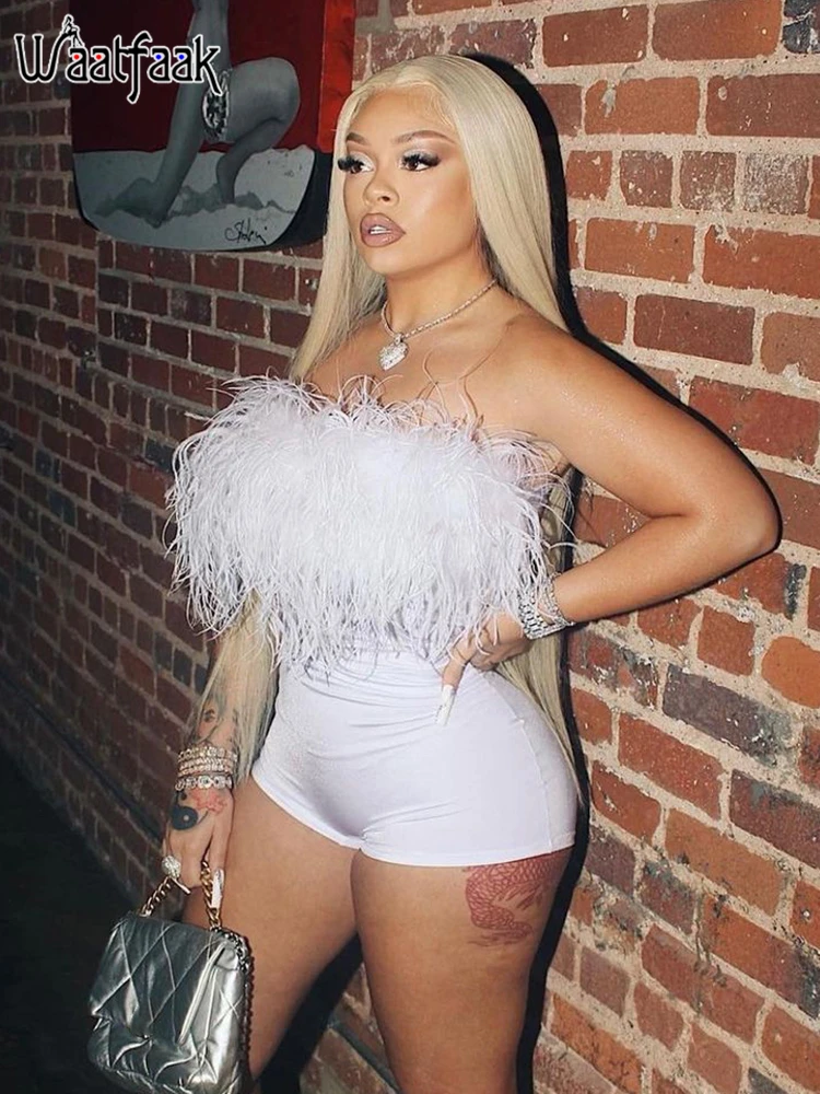 Waatfaak Feather Patchwork Slash Neck Summer Playsuit Party White Sexy Backless Bodysuit Summer Streetwear Casual Outfit 2000S
Waatfaak Feather Patchwork Slash Neck Summer Playsuit Party White Sexy Backless Bodysuit Summer Streetwear Casual Outfit 2000S