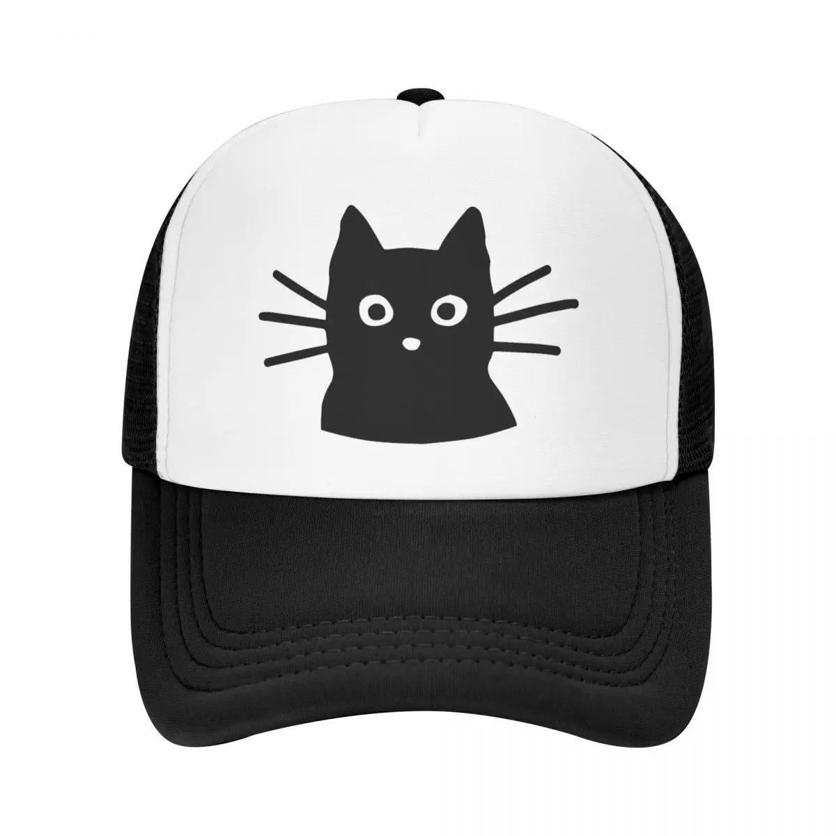 

Персонализированная бейсболка с милым черным котом для женщин и мужчин, Регулируемая Кепка-тракер, уличная одежда