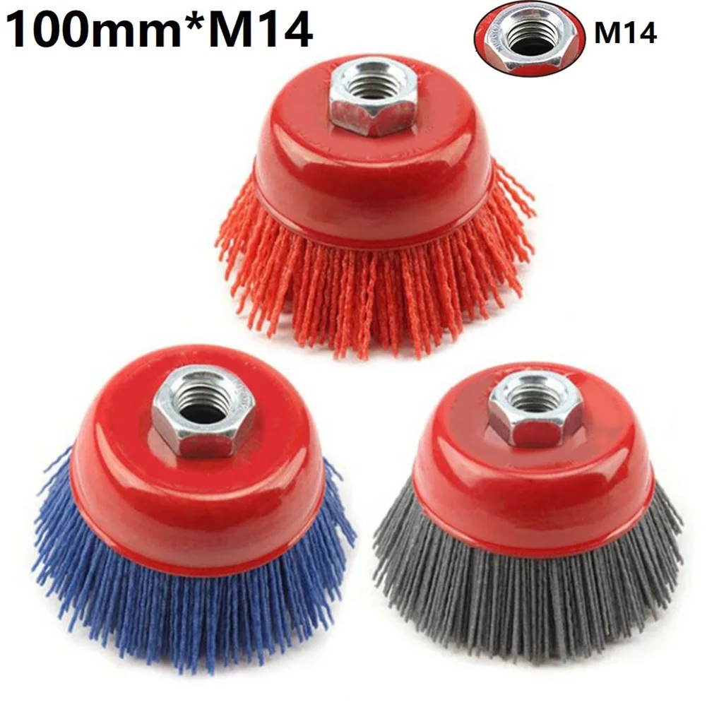 100mm M14 Cup Nylon Abrasive Brush Wheel Angle Grinder Tool 80# 120# 240# For Aluminum Metal Wood Plastic Surface
100mm M14 Cup Nylon Abrasive Brush Wheel Angle Grinder Tool 80# 120# 240# For Aluminum Metal Wood Plastic Surface