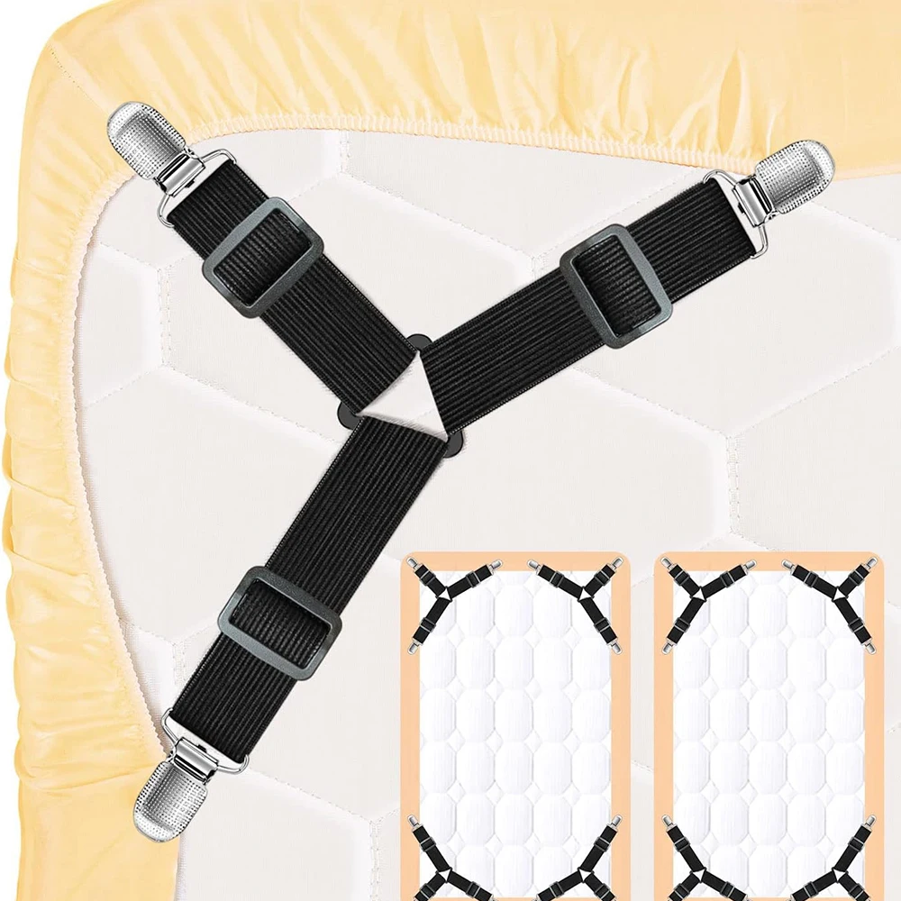 4Pcs Bed Sheet Straps Keep Sheets in Place, Upgrade 3-Bands Bed Sheet Holder Straps, Bed Sheet Fasteners Clips for Bedding
4Pcs Bed Sheet Straps Keep Sheets in Place, Upgrade 3-Bands Bed Sheet Holder Straps, Bed Sheet Fasteners Clips for Bedding