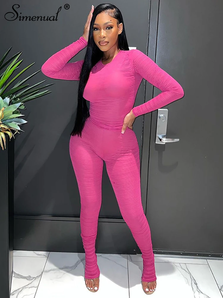 Simenual Knitted Pure Color Set Woman 2 Pieces Fall Simple Long Sleeve O-neck Skinny Tops with Chic Priming Leggings Casual Suit
Simenual Knitted Pure Color Set Woman 2 Pieces Fall Simple Long Sleeve O-neck Skinny Tops with Chic Priming Leggings Casual Suit
