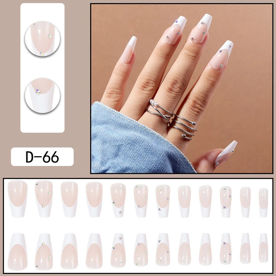 

24Pcs/Box Charming Color Flame Short Detachable Finished Fingernails Ballet Wearable Fake Nails press on Square Head Full Cover