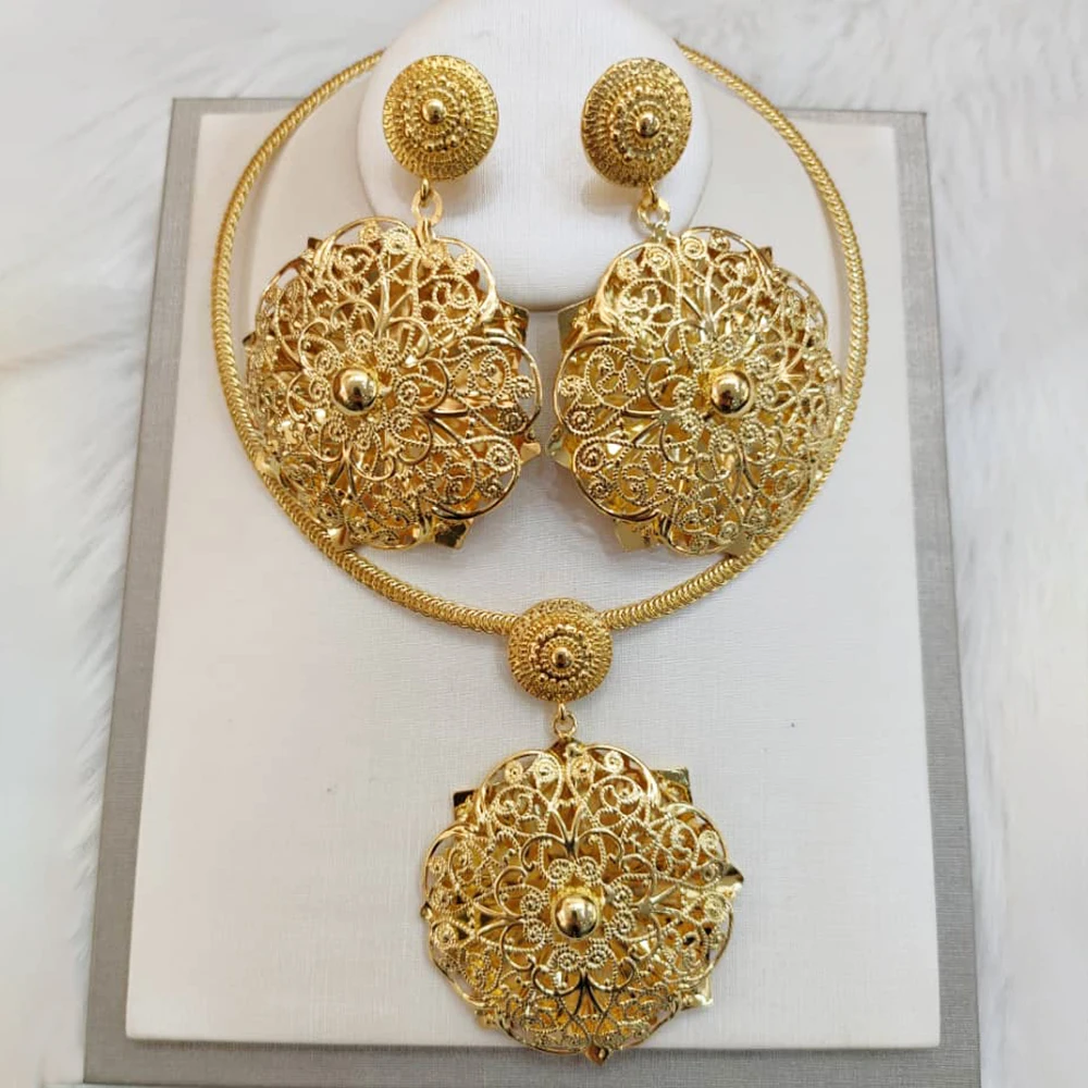 Italian Gold Color Jewelry Necklace Earings Set African Bride Jewelry For Women Wedding Party Gifts 18k Gold Glate Large Jewelry
Italian Gold Color Jewelry Necklace Earings Set African Bride Jewelry For Women Wedding Party Gifts 18k Gold Glate Large Jewelry