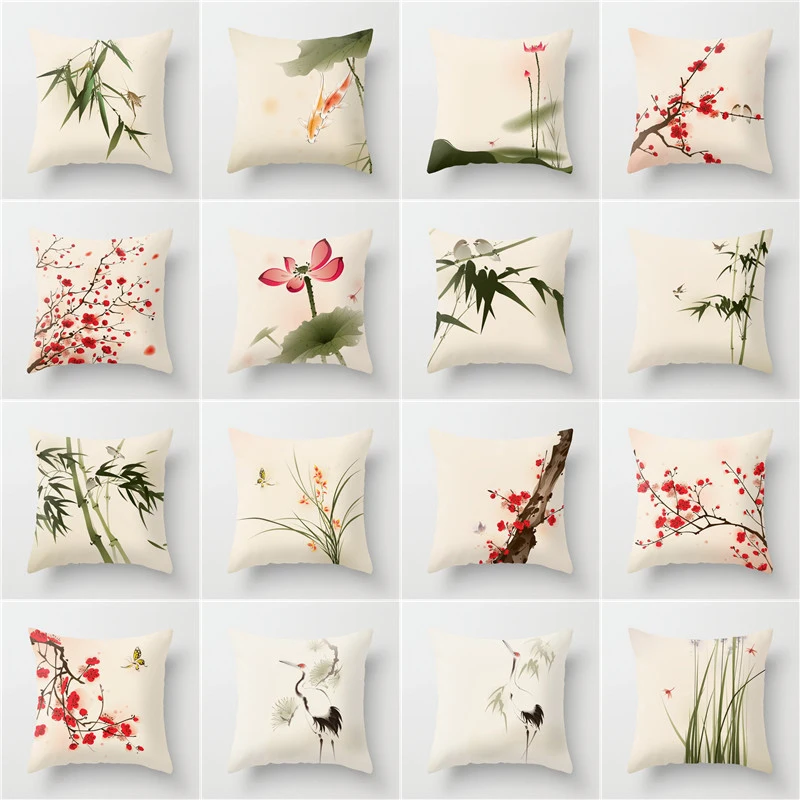 Chinese Style Pillow Cover Lotus Cushion Cover Office Waist Support Blossom Pillowcase Bamboo Plum Pillow Case Home Decore Car
Chinese Style Pillow Cover Lotus Cushion Cover Office Waist Support Blossom Pillowcase Bamboo Plum Pillow Case Home Decore Car