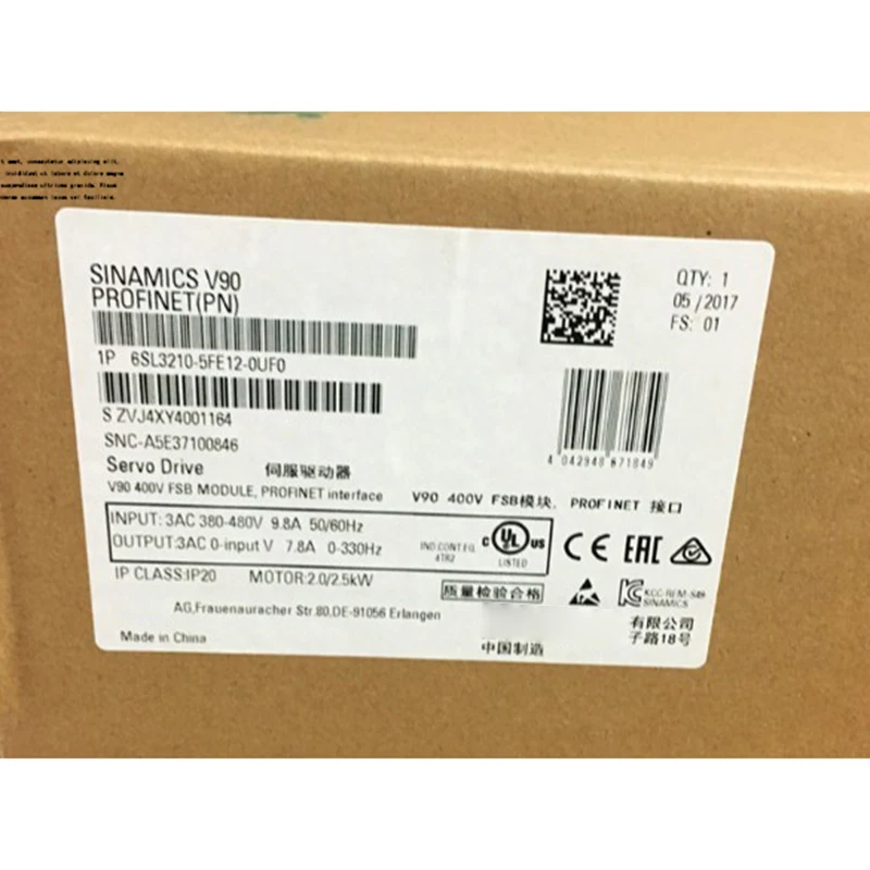New original 6SL3210-5FB12-0UF0 V90 inverter 2KW kW 200V drive PN version 6SL32105FB120UF0 spot
New original 6SL3210-5FB12-0UF0 V90 inverter 2KW kW 200V drive PN version 6SL32105FB120UF0 spot