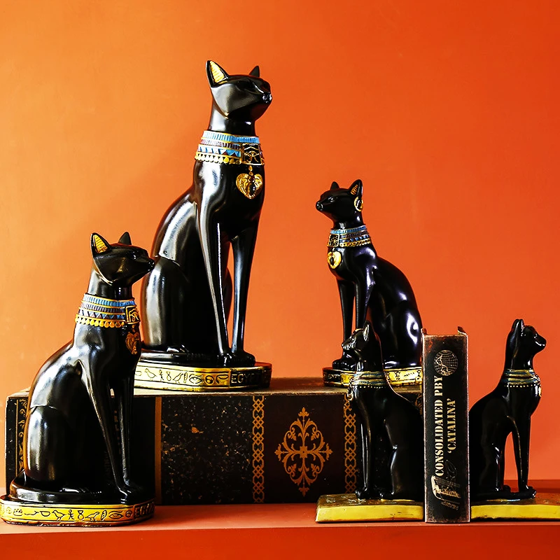 Vintage Sculpture Egyptian Cat Statue Goddess Bastet Statuette Cat God Figurine Living Room Office Desk Decoration Home Decor
Vintage Sculpture Egyptian Cat Statue Goddess Bastet Statuette Cat God Figurine Living Room Office Desk Decoration Home Decor