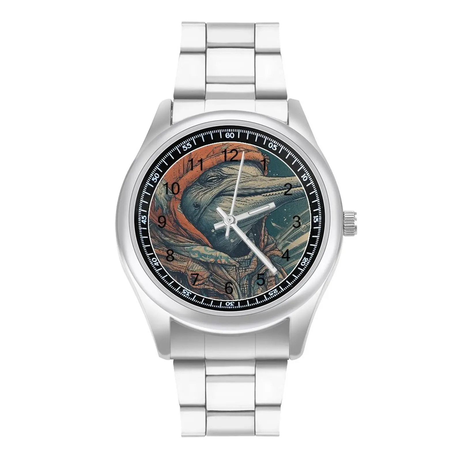 

Dolphin Quartz Watch Pop Caricatures Illustration Neat Girl Wrist Watch Photo Stainless Outdoor Good Quality Wristwatch