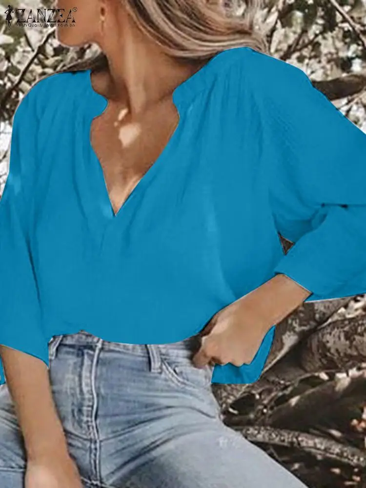 Casual Loose V-neck White Blouse ZANZEA Fashion Women Solid Color Shirt Vintage Flare Half Sleeve Tops Holiday Office Pleats Top
Casual Loose V-neck White Blouse ZANZEA Fashion Women Solid Color Shirt Vintage Flare Half Sleeve Tops Holiday Office Pleats Top