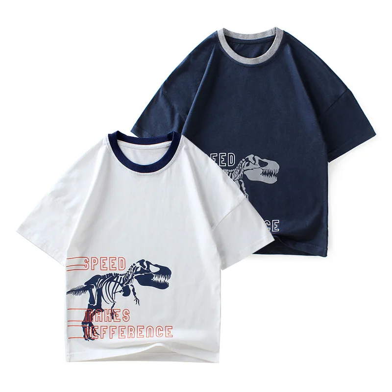 

Summer Dinosaur Teen Boys Tshirts 3 Colors Teenager Children Tee Shirt Kids Clothes