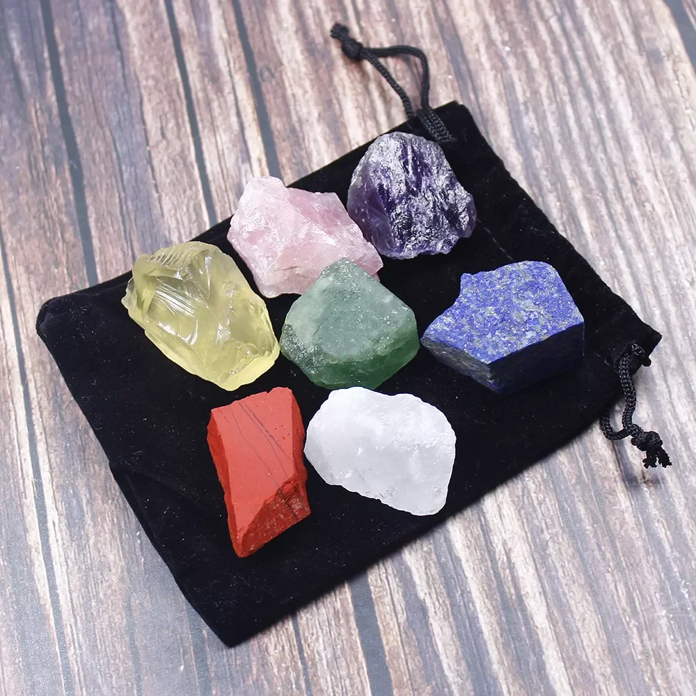2022 Natural crystal stone seven chakras Black cloth bag large grain unpolished collection gift1 set
2022 Natural crystal stone seven chakras Black cloth bag large grain unpolished collection gift1 set