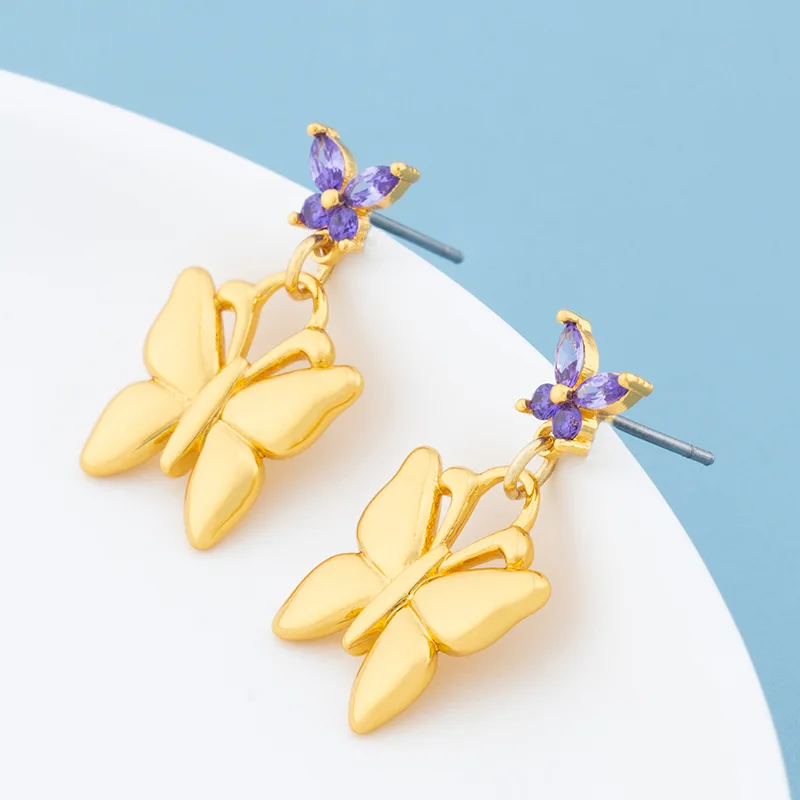 Fashion Cubic Zircon Butterfly Drop Earrings Simple Prevent Allergy Stud Earrings for Women Man Jewelry Gift
Fashion Cubic Zircon Butterfly Drop Earrings Simple Prevent Allergy Stud Earrings for Women Man Jewelry Gift