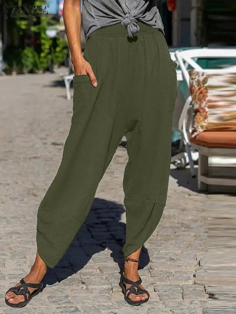 Spring Irrugular Overalls Women Stylish Solid Trouser ZANZEA Elegant Elastic Waist Pants Slim Holiday Capris OL Pantalon Palazzo
Spring Irrugular Overalls Women Stylish Solid Trouser ZANZEA Elegant Elastic Waist Pants Slim Holiday Capris OL Pantalon Palazzo