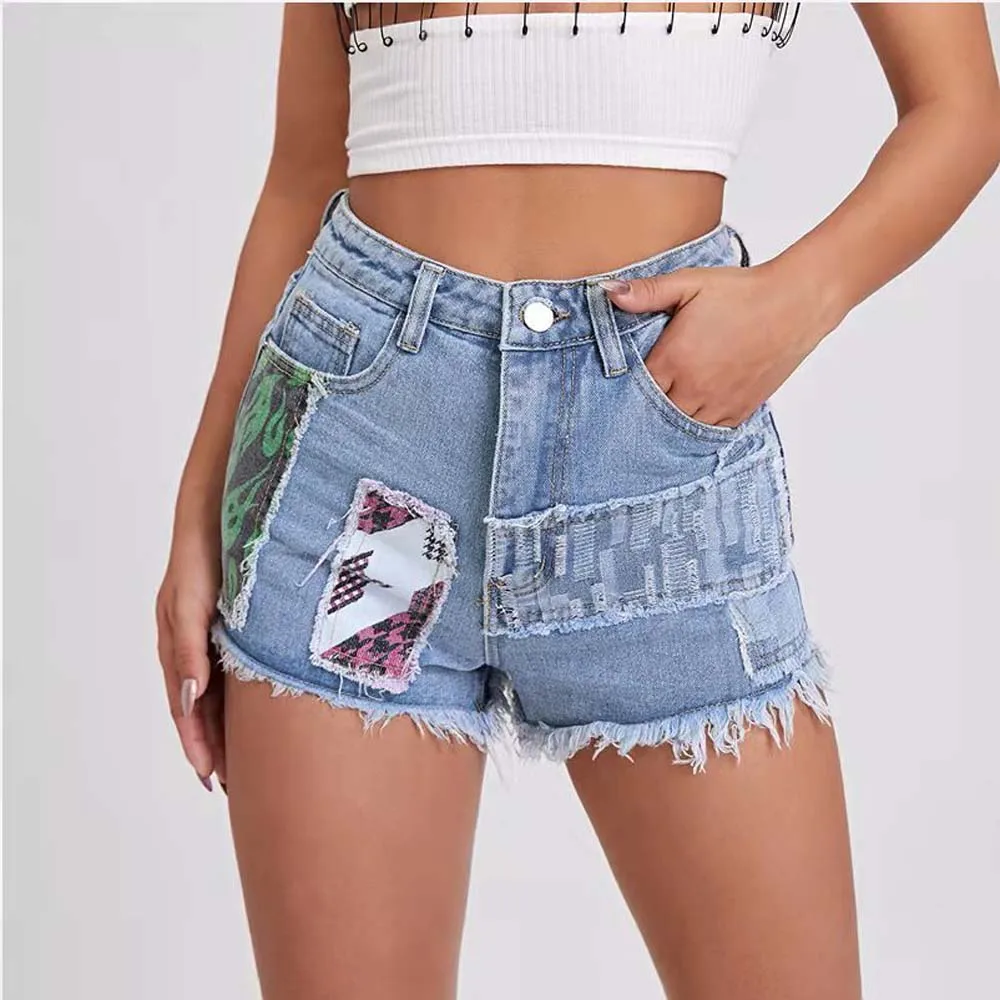 Jeans Shorts Summer Patch Patchwork High Waist Street Ladies Skinny Fashion A Swing Wide Leg Pants Denim Shorts 2022
Jeans Shorts Summer Patch Patchwork High Waist Street Ladies Skinny Fashion A Swing Wide Leg Pants Denim Shorts 2022