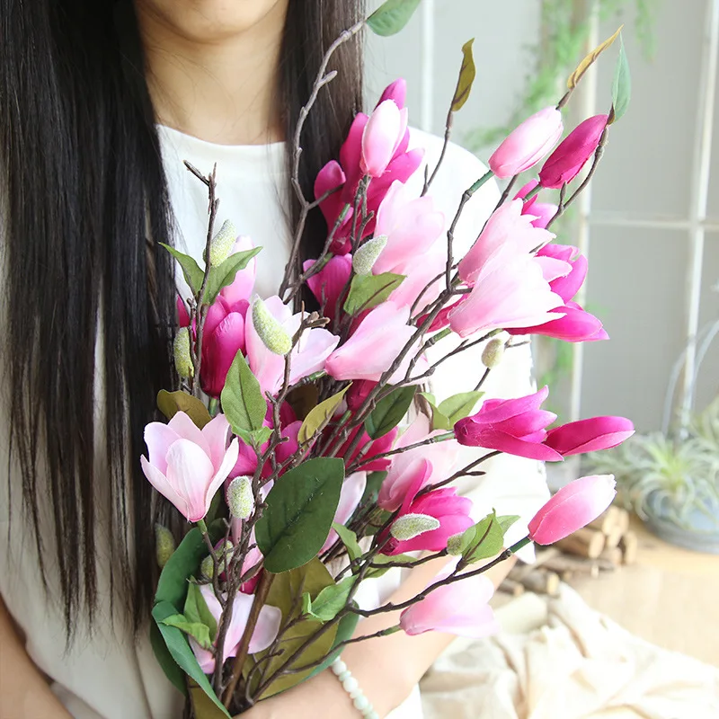 Magnolia Branch 9 Heads 76cm Wedding Decoration Silk Flowers Orchid Magnolia Wedding Artificial Flowers for Home Decoration
Magnolia Branch 9 Heads 76cm Wedding Decoration Silk Flowers Orchid Magnolia Wedding Artificial Flowers for Home Decoration