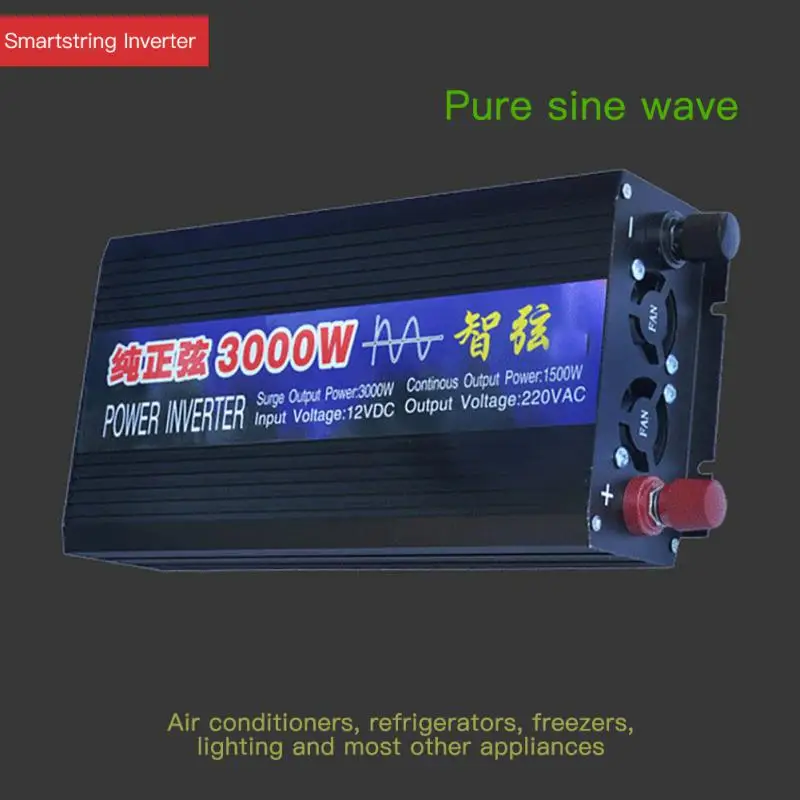 New Power Car Inverters Smart String Inverter 12v24v48v To 220V Voltage 50HZ Converter Pure Sine Wave Inverter With LED Display
New Power Car Inverters Smart String Inverter 12v24v48v To 220V Voltage 50HZ Converter Pure Sine Wave Inverter With LED Display
