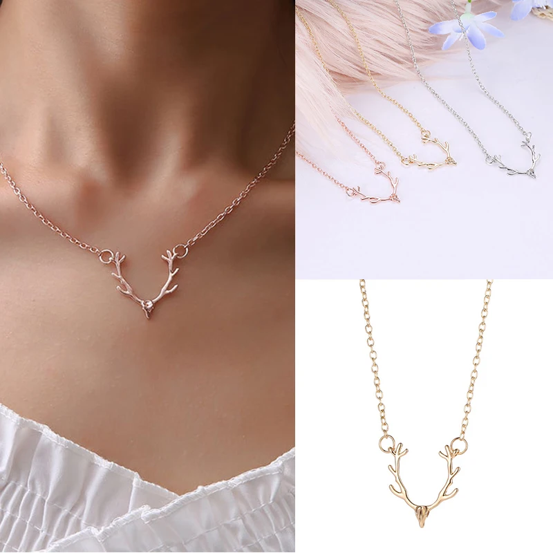 Christmas Elf Deer Horn Metal Collar Chain Three Colors Animal Elk Charm Necklace For Women Fashion Jewelry Accessories Gifts
Christmas Elf Deer Horn Metal Collar Chain Three Colors Animal Elk Charm Necklace For Women Fashion Jewelry Accessories Gifts