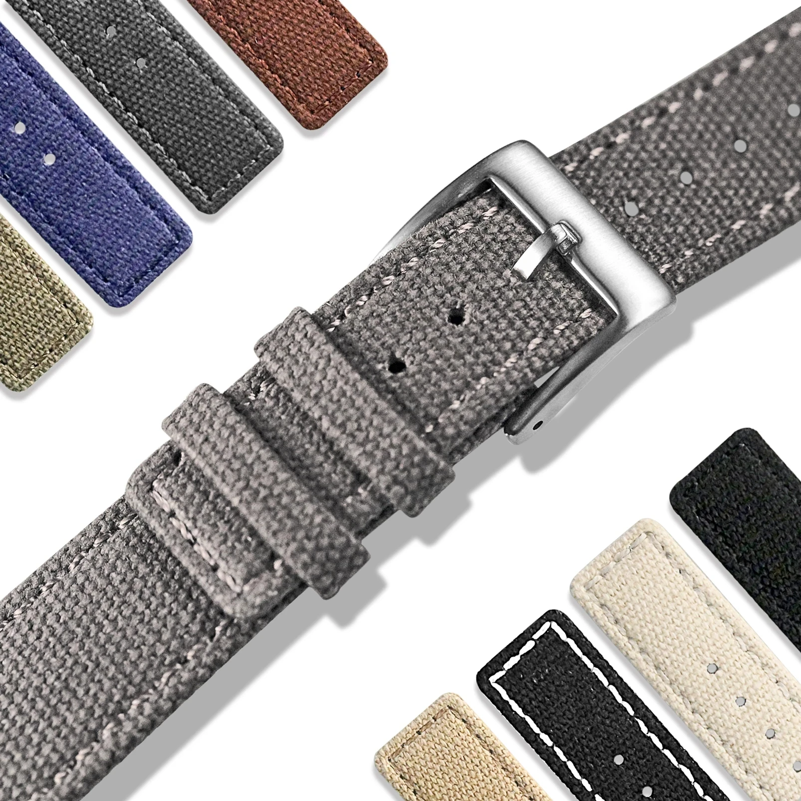 Hemsut Canvas Leather Watch Bands Quick Release Fabric Wrist Straps For Man Women Stainless Steel Buckle 18mm 20mm 22mm
Hemsut Canvas Leather Watch Bands Quick Release Fabric Wrist Straps For Man Women Stainless Steel Buckle 18mm 20mm 22mm