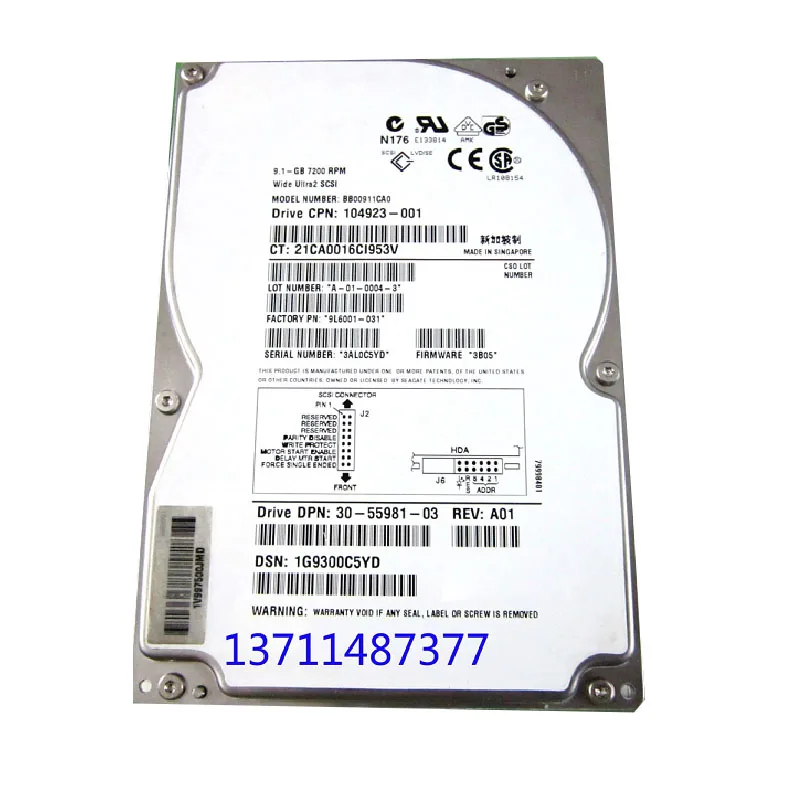 100%New In box 1 year warranty 9.1GB BB00911CA0 104923-001 30-55981-03 80pin Need more angles photos, please contact me
100%New In box 1 year warranty 9.1GB BB00911CA0 104923-001 30-55981-03 80pin Need more angles photos, please contact me