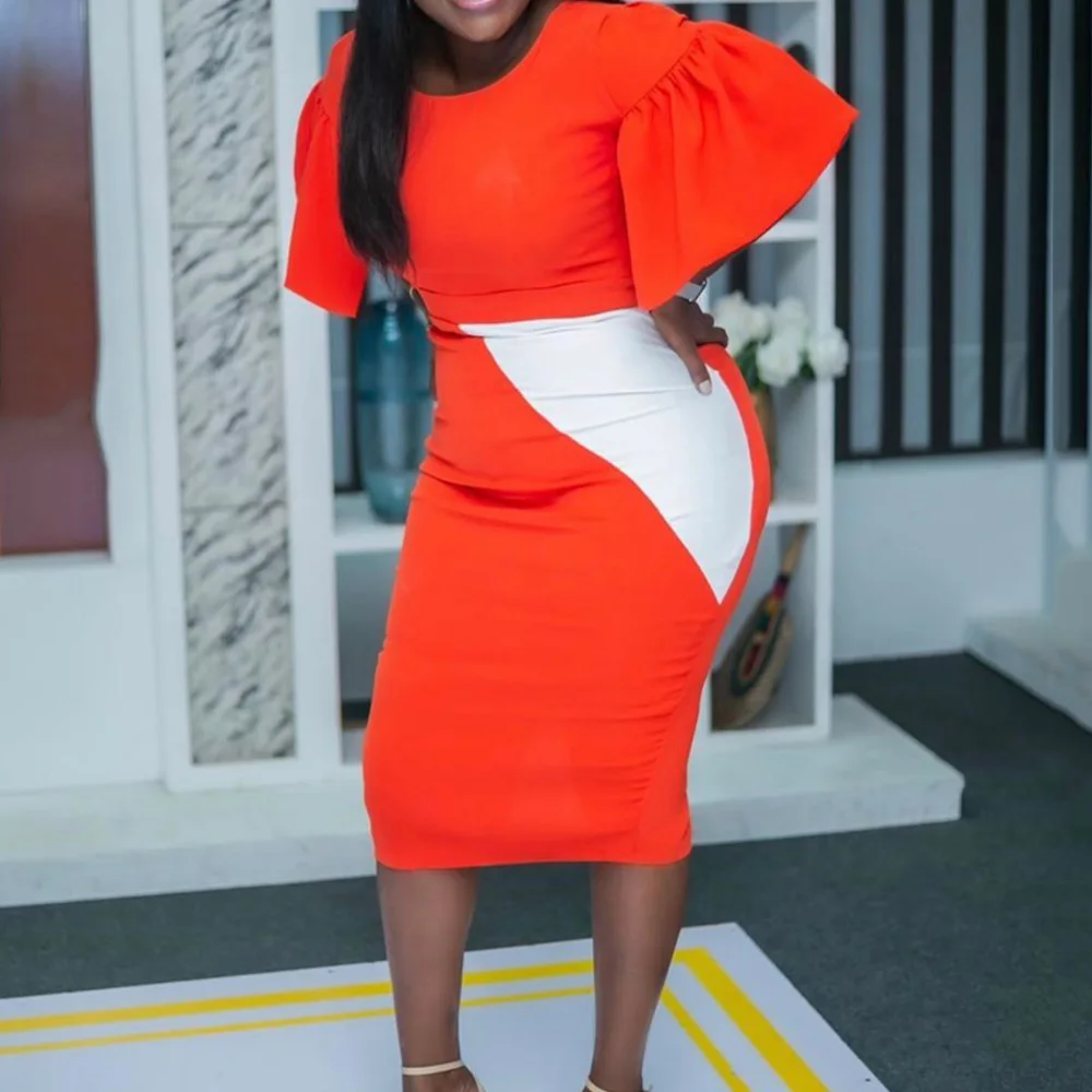 African Women Dress Summer Fashion Color Block Bodycon Sexy Short Sleeve High Waist Office Lady Female Party Dresses Midi Dress
African Women Dress Summer Fashion Color Block Bodycon Sexy Short Sleeve High Waist Office Lady Female Party Dresses Midi Dress