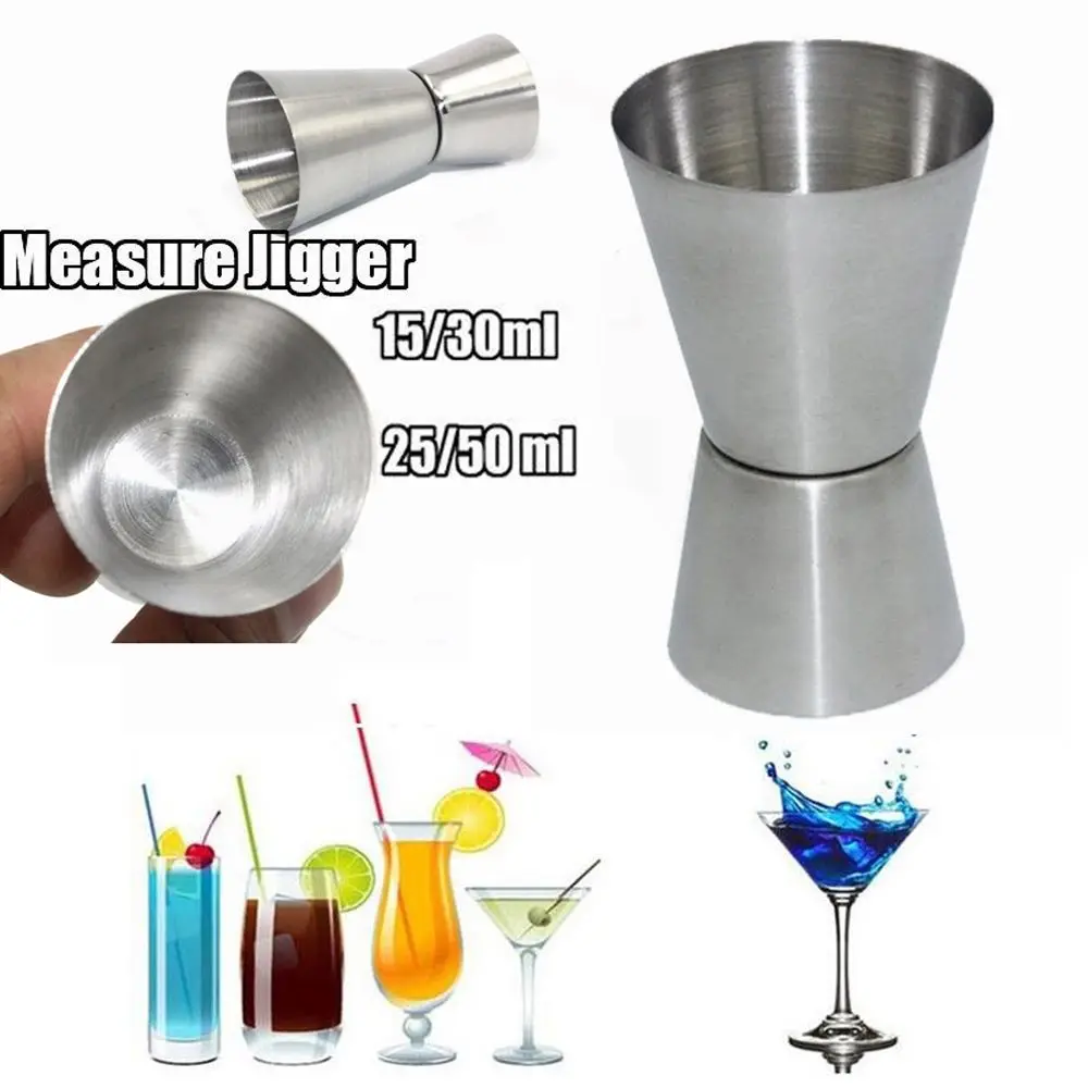 15/30ml 25/50ml Stainless Steel Cocktail Shaker Measure Cup Dual Shot Drink Spirit Measure Jigger Kitchen Bar Tools
15/30ml 25/50ml Stainless Steel Cocktail Shaker Measure Cup Dual Shot Drink Spirit Measure Jigger Kitchen Bar Tools