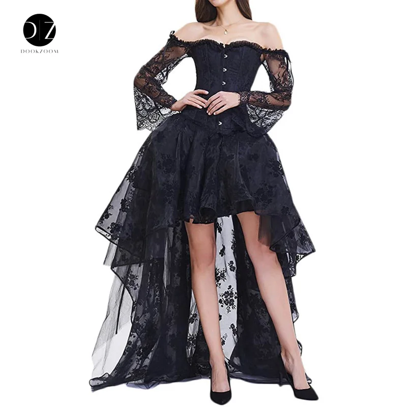 Women Steampunk GothicTop Bustier Long Sleeves Renaissance Corset Dress Plus Size Shapewear Lace Floral Sexy Costumes Burlesque
Women Steampunk GothicTop Bustier Long Sleeves Renaissance Corset Dress Plus Size Shapewear Lace Floral Sexy Costumes Burlesque