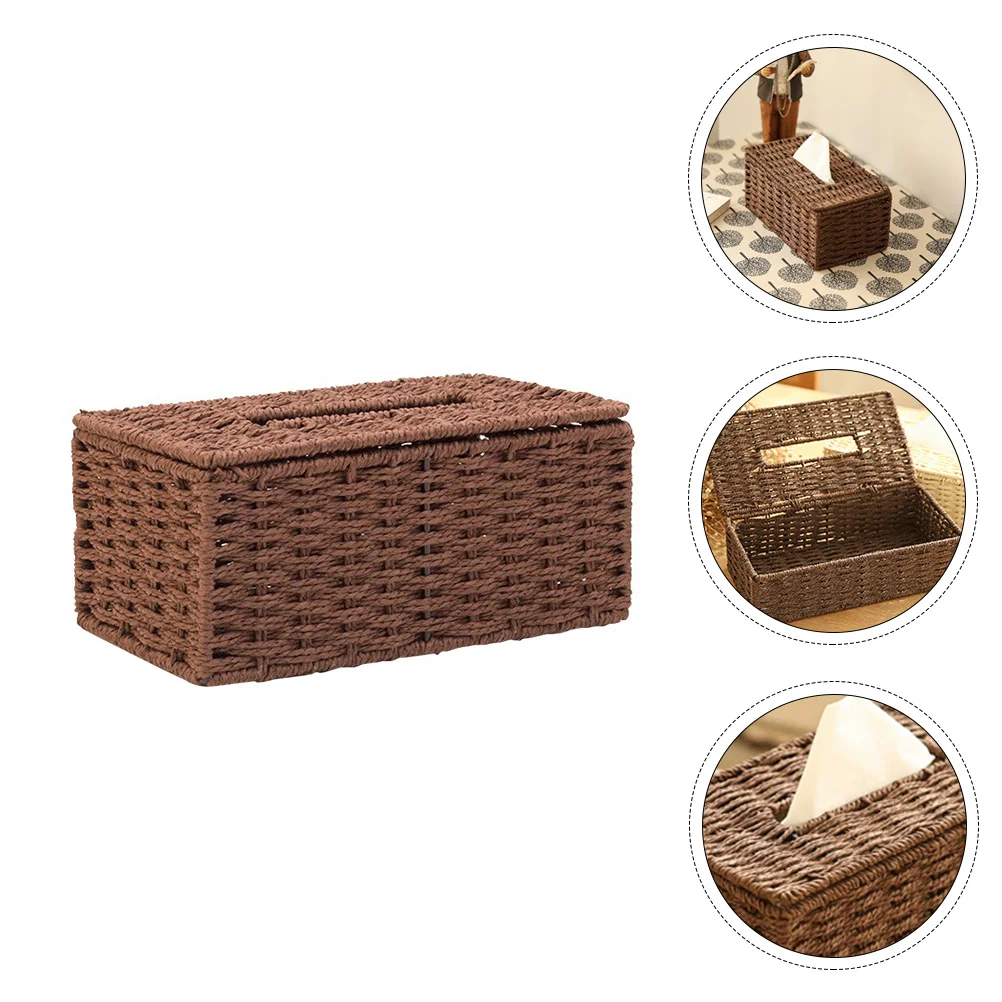 1pc Tissue Box Holder Woven Facial Napkin Holder Paper Box Cover Office Napkin Box Multipurse Tissue Box 
1pc Tissue Box Holder Woven Facial Napkin Holder Paper Box Cover Office Napkin Box Multipurse Tissue Box