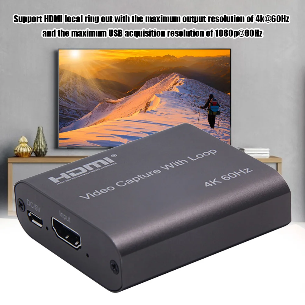4K 60Hz Loop Out Broadcasting HD 1080P Aluminium Alloy USB3.0 for Video Card Recording Live Streaming Online Teaching
4K 60Hz Loop Out Broadcasting HD 1080P Aluminium Alloy USB3.0 for Video Card Recording Live Streaming Online Teaching